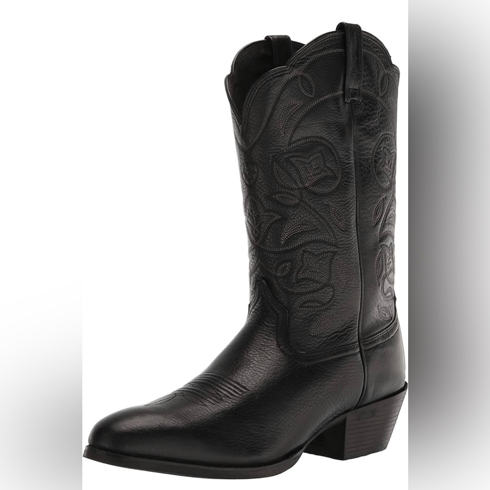 Ariat Heritage western boot cowboy - worn once, like new, black leather boot